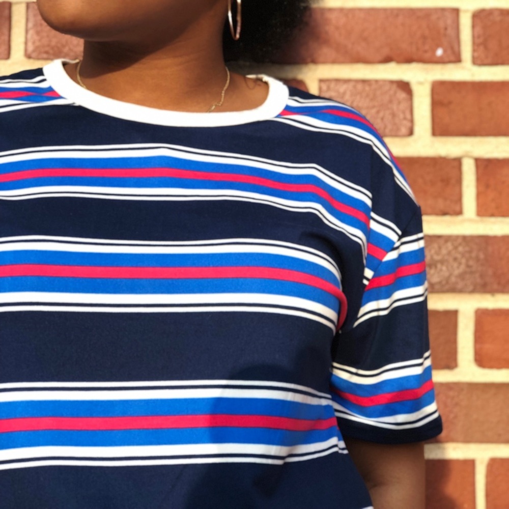 Striped cropped shirt